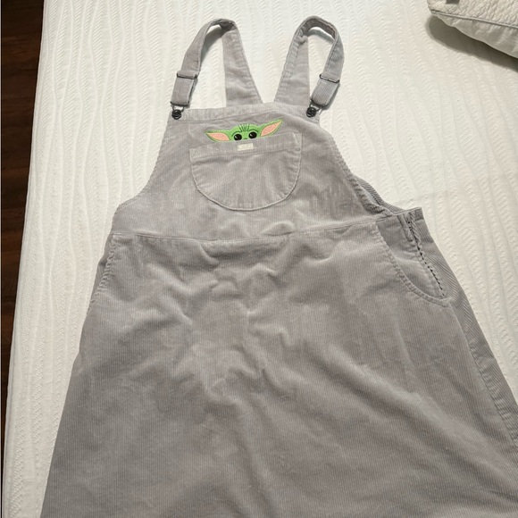 Her Universe Gray Overalls with Green Embroidery - Picture 1 of 5